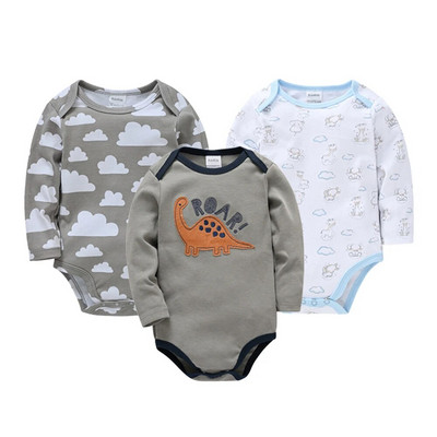 2023 Baby Body Body 3 db tavaszi pamut lány ruhák hosszú ujjú rajzfilm nyomat újszülött test bebe ruházat