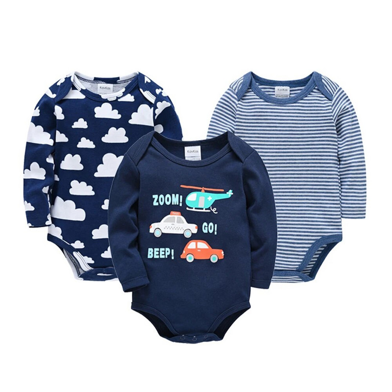 2023 Baby Body Body 3 db tavaszi pamut lány ruhák hosszú ujjú rajzfilm nyomat újszülött test bebe ruházat