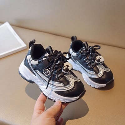 Žiemos vaikams šilti aksominiai stambūs sportbačiai mažiems mergaitėms berniukams laisvalaikio sportiniai batai vaikams kūdikiams su raišteliais stora apačia Tenisas 6-16Y