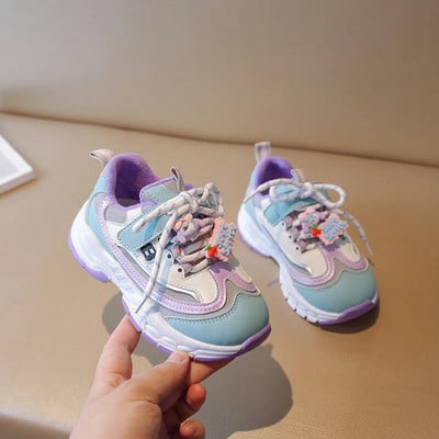 Žiemos vaikams šilti aksominiai stambūs sportbačiai mažiems mergaitėms berniukams laisvalaikio sportiniai batai vaikams kūdikiams su raišteliais stora apačia Tenisas 6-16Y