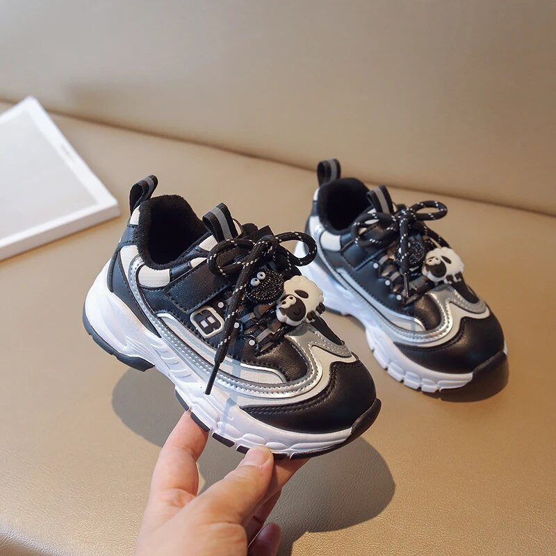 Žiemos vaikams šilti aksominiai stambūs sportbačiai mažiems mergaitėms berniukams laisvalaikio sportiniai batai vaikams kūdikiams su raišteliais stora apačia Tenisas 6-16Y