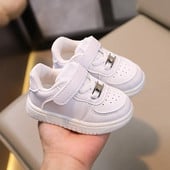 Παιδικά παιδικά παπούτσια για βρέφη Ανοιξιάτικα και φθινοπωρινά Παπούτσια για περπάτημα για αγόρια Μαλακή αντιολισθητική σόλα Κοριτσίστικα αναπνεύσιμα αθλητικά Little White