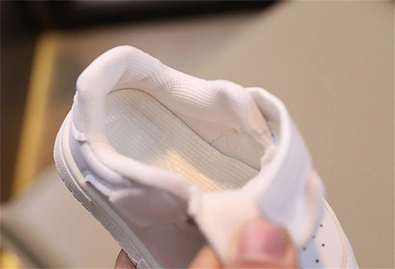 Παιδικά παιδικά παπούτσια για βρέφη Ανοιξιάτικα και φθινοπωρινά Παπούτσια για περπάτημα για αγόρια Μαλακή αντιολισθητική σόλα Κοριτσίστικα αναπνεύσιμα αθλητικά Little White