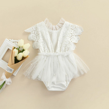 Ma&Baby 0-24M Πριγκίπισσα Νεογέννητο Βρέφος Κοριτσάκια Romper Lace Pearl Tutu Ολόσωμη φόρμα Playsuit Sunsuit Κοστούμια γενεθλίων D35