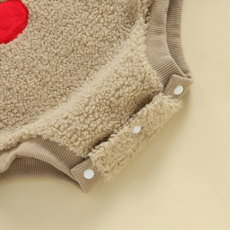 Téli meleg gyapjú babanadrág karácsonyi újszülött ruhák hosszú ujjú rajzfilm rénszarvas hímzéses body csecsemő lány fiú ruházat