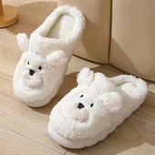 Χαριτωμένα καρτούν Bear Animal Παντόφλες Ανδρικές Γυναικείες Παντόφλες Kawaii Χνουδωτές Παντόφλες Χειμώνας Ζεστές Γούνες Διαφάνειες Παπούτσια Ζευγάρι Γούνινη παντόφλα εσωτερικού χώρου
