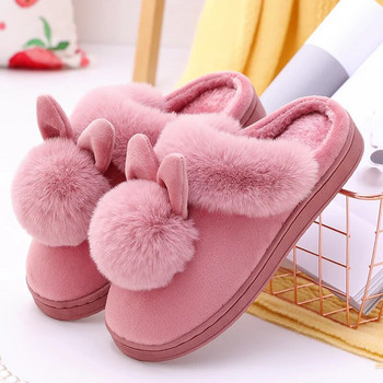 Γυναικείες φθινοπωρινές ζεστές γούνινες παντόφλες Αντιολισθητικά παπούτσια για ζευγάρια ανδρικά παπούτσια Comfort Flat Heel Home Βαμβακερές παντόφλες για εσωτερικό υπνοδωμάτιο