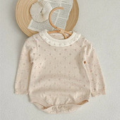 Φθινοπωρινά ανοιξιάτικα ρούχα για κοριτσάκι Κορεάτικο στυλ αναρρίχησης μακρυμάνικο πλέξιμο με κούφιο κούφωμα νήπιο κοριτσάκι πλέξιμο