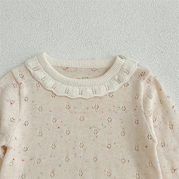 Φθινοπωρινά ανοιξιάτικα ρούχα για κοριτσάκι Κορεάτικο στυλ αναρρίχησης μακρυμάνικο πλέξιμο με κούφιο κούφωμα νήπιο κοριτσάκι πλέξιμο
