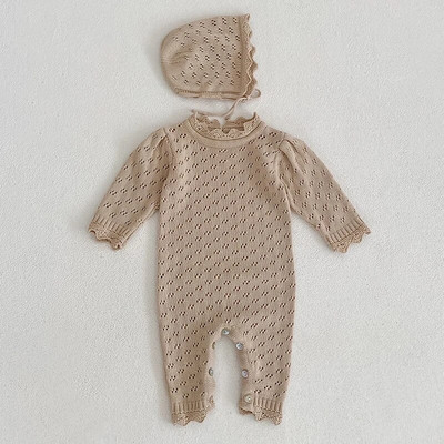 Φθινοπωρινά ανοιξιάτικα ρούχα για κοριτσάκι Κορεάτικο στυλ αναρρίχησης μακρυμάνικο πλέξιμο με κούφιο κούφωμα νήπιο κοριτσάκι πλέξιμο