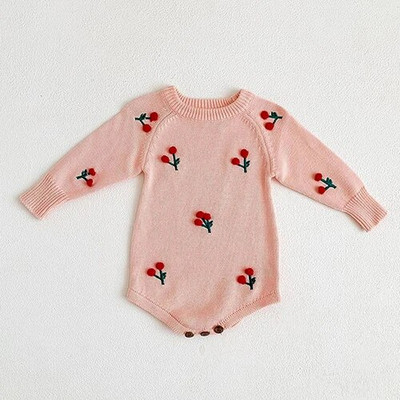 Φθινοπωρινά ανοιξιάτικα ρούχα για κοριτσάκι Κορεάτικο στυλ αναρρίχησης μακρυμάνικο πλέξιμο με κούφιο κούφωμα νήπιο κοριτσάκι πλέξιμο