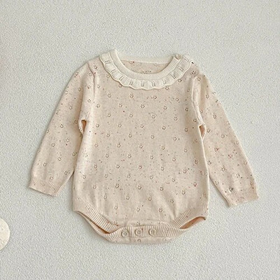 Φθινοπωρινά ανοιξιάτικα ρούχα για κοριτσάκι Κορεάτικο στυλ αναρρίχησης μακρυμάνικο πλέξιμο με κούφιο κούφωμα νήπιο κοριτσάκι πλέξιμο