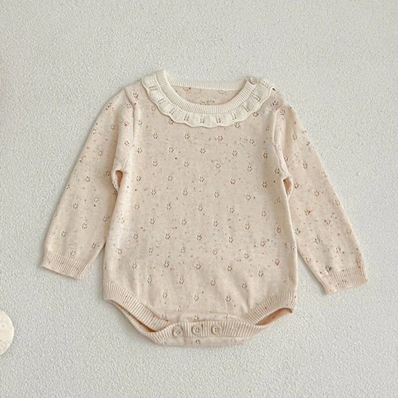 Φθινοπωρινά ανοιξιάτικα ρούχα για κοριτσάκι Κορεάτικο στυλ αναρρίχησης μακρυμάνικο πλέξιμο με κούφιο κούφωμα νήπιο κοριτσάκι πλέξιμο