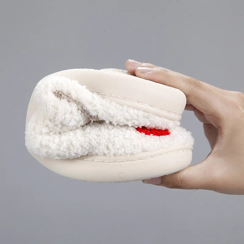 Jaunas ērtas mājas zemeņu siltas ziemas kokvilnas čības mīļotājiem biezas platformas mīkstas zoles apavi vīriešiem pretslīdes mīļi.