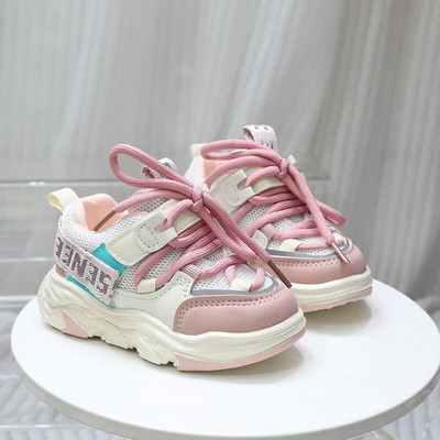 2023. gada pavasaris bērniem, paaugstinātas platformas apavi zēniem Ikdienas sporta apavi bērniem, meitenēm ar burtiem, elpojošas čības