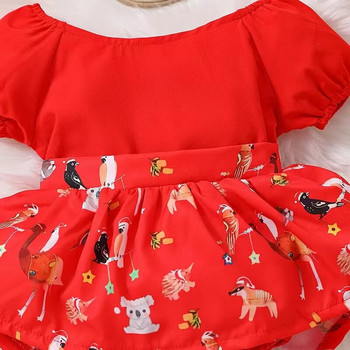 Καλοκαιρινό νεογέννητο νήπιο Παιδικά ρούχα για κορίτσια Μόδα βαμβακερά μαλακά χριστουγεννιάτικα ρούχα για μωρό Onesie +Ενδυμασία κεφαλής
