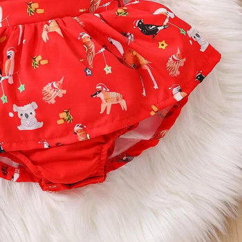 Καλοκαιρινό νεογέννητο νήπιο Παιδικά ρούχα για κορίτσια Μόδα βαμβακερά μαλακά χριστουγεννιάτικα ρούχα για μωρό Onesie +Ενδυμασία κεφαλής