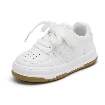 Детски малки бели обувки 2023 Всесезонни спортни обувки Ежедневни корейски обувки за момчета и момичета Бебешки обувки с мека подметка Обувки за момиче