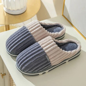 2023. gada jauna mode ziemas mīksta zole, vīriešu iekštelpu grīda, neslīdoši slidkalniņi Guļamistaba, silti plīša čības vīriešu mājas ikdienas kokvilnas apavi