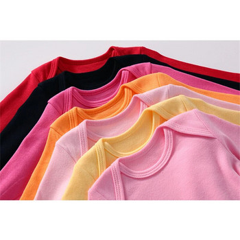 Бебешки дрехи Едноцветни гащеризони за момчета и момичета Новородено Гащеризон с дълъг ръкав 100% памук Bebe Пролетни класически горнища на дрехи Тениски
