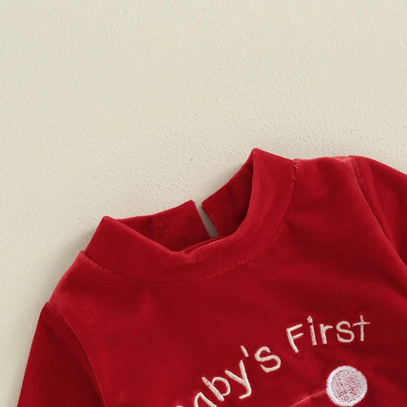 Újszülött baba karácsonyi nadrág gyerekeknek ruhák hosszú ujjú Mikulás lábbeli kombiné sapkával 2 részes ruha fiúknak lányoknak