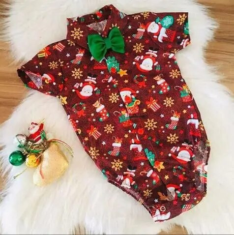 Novi dolazak Božićni bodi za novorođenčad s leptir-kravatom Bodi s crtanim uzorkom Božićni kostim za dječake