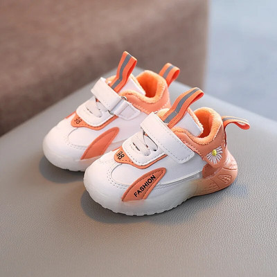 Bērnu sporta apavi zēniem, meitenes, modes apavi mazuļiem bērniem Jauni 2024. gada apavi ar mīkstu apakšu, neslīdoši plīša kedas