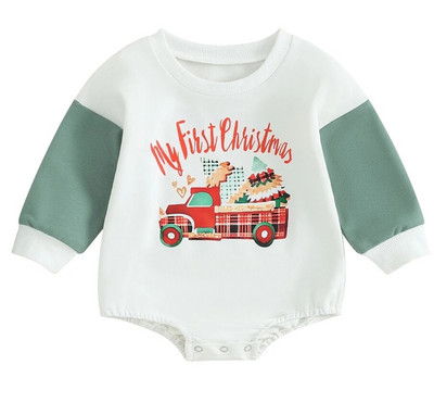 Mazuļu zēnu meitenes džemperis Lielizmēra ar garām piedurknēm kokvilnas bodijs rotaļu tērpi bērnu Ziemassvētku apģērbi apģērbs