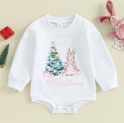 Mazuļu zēnu meitenes džemperis Lielizmēra ar garām piedurknēm kokvilnas bodijs rotaļu tērpi bērnu Ziemassvētku apģērbi apģērbs