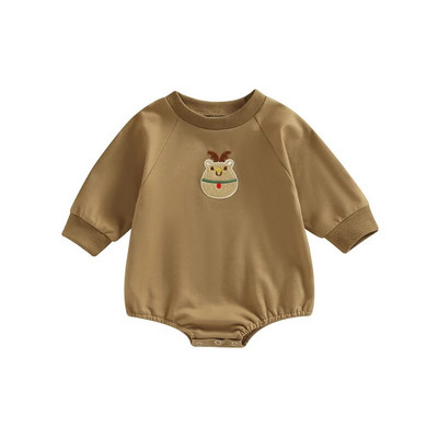 Mazuļu zēnu meitenes džemperis Lielizmēra ar garām piedurknēm kokvilnas bodijs rotaļu tērpi bērnu Ziemassvētku apģērbi apģērbs