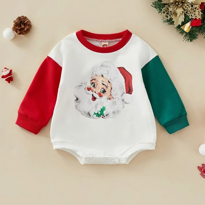 Mazuļu zēnu meitenes džemperis Lielizmēra ar garām piedurknēm kokvilnas bodijs rotaļu tērpi bērnu Ziemassvētku apģērbi apģērbs