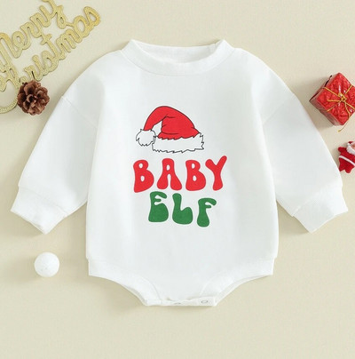 Mazuļu zēnu meitenes džemperis Lielizmēra ar garām piedurknēm kokvilnas bodijs rotaļu tērpi bērnu Ziemassvētku apģērbi apģērbs