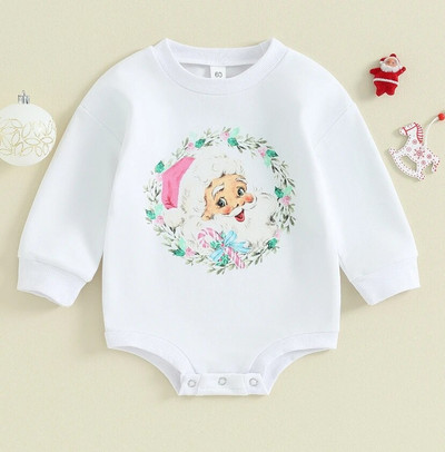 Mazuļu zēnu meitenes džemperis Lielizmēra ar garām piedurknēm kokvilnas bodijs rotaļu tērpi bērnu Ziemassvētku apģērbi apģērbs