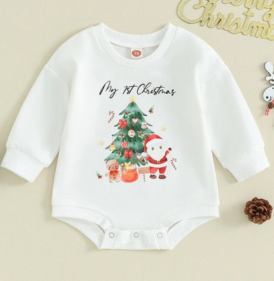 Mazuļu zēnu meitenes džemperis Lielizmēra ar garām piedurknēm kokvilnas bodijs rotaļu tērpi bērnu Ziemassvētku apģērbi apģērbs