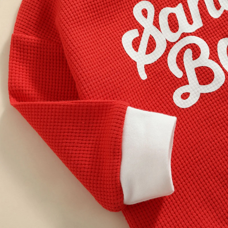 Zīdaiņu Ziemassvētku bikses rudens jaundzimušajiem zēniem meitenēm, burtu apdrukām, trikotāžas, garām piedurknēm, džemperi, kostīmi, Ziemassvētku apģērbi