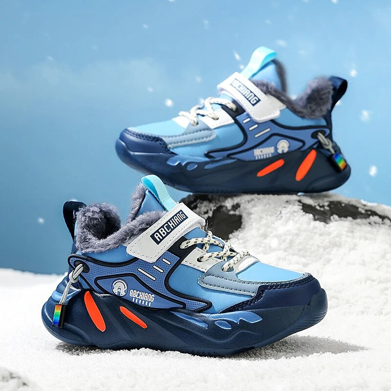 Ziemas bērnu apavi zēniem kedas Jauns luksusa dizains teniss bērnu sneaker platforma plīša sporta apavi zēniem vecumā no 4 līdz 12 gadiem