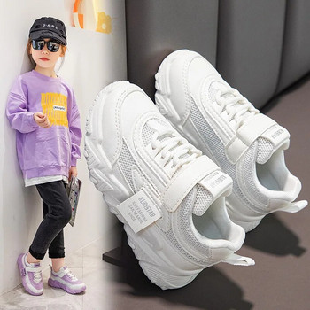 Нови детски спортни обувки Детски мрежести дишащи модни маратонки Ежедневни маратонки за момчета Момичета 2024 Въздушни неплъзгащи се меки обувки