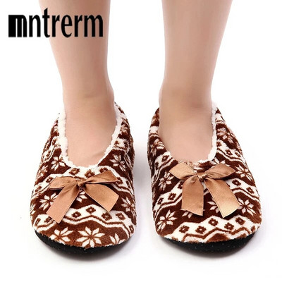 Mntrerm Ziemas Sieviešu Sniegpārsliņa Apakšpuse Mīkstas Mājas Čības Siltas Kokvilnas Apavi Sieviešu Iekštelpu Čības Pievelkamie Kurpes Guļamistabas Mājai