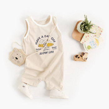 Sanlutoz Летни бебешки гащеризони с къс ръкав Анимационни дрехи за малки момчета Модни екипи