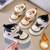 Gyermek cipők fiúk lányok új őszi téli vastag kasmír alkalmi cipő meleg pamut cipők gyerekek csúszásmentes kültéri sportcipő