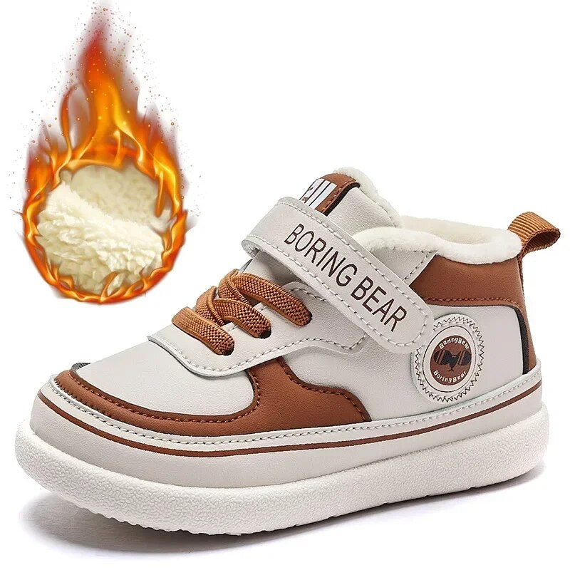 Gyermek cipők fiúk lányok új őszi téli vastag kasmír alkalmi cipő meleg pamut cipők gyerekek csúszásmentes kültéri sportcipő