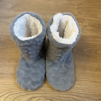 Зимни възрастни мъже и жени Дебели обувки за топъл под Висока тръба Неплъзгащи се вътрешни памучни обувки Плюшени домашни чехли Обувки Дамско момиче