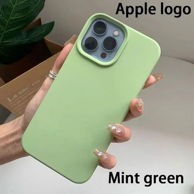 Oriģinālais oficiālā logotipa silikona korpuss iPhone 13 12 14 Pro Max korpusiem Apple iPhone 13 mini 12 11 14Pro korpusam pilns vāciņš
