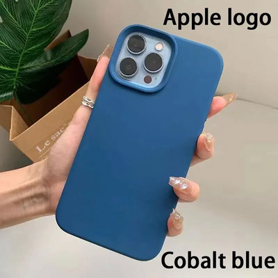 Oriģinālais oficiālā logotipa silikona korpuss iPhone 13 12 14 Pro Max korpusiem Apple iPhone 13 mini 12 11 14Pro korpusam pilns vāciņš