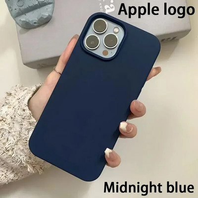 Oriģinālais oficiālā logotipa silikona korpuss iPhone 13 12 14 Pro Max korpusiem Apple iPhone 13 mini 12 11 14Pro korpusam pilns vāciņš