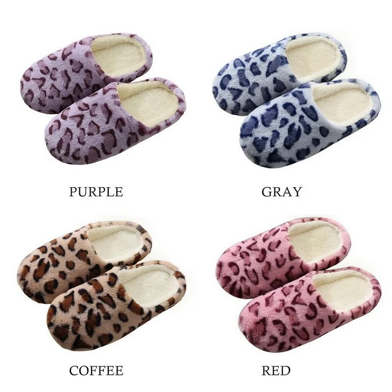 Pehme põhjaga Leopard Kodusussid soojad jalanõud naistele siseruumides põrandasussid libisemiskindlad jalanõud magamistuppa, naiste sussid