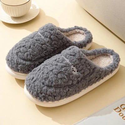 Žiemos šiltos pliušinės šlepetės Moteriški Namai Šlepetės Rudens Žiemos Kambariniai Batai Namas Plokščias Grindys Namai Minkštos Slient Šlepetės miegamajam