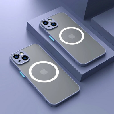Πολυτελής ματ μαγνητική θήκη για Magsafe Wireless Charge Case for iPhone 14 13 11 12 Pro Max Mini Plus XS Max XR X Armor Cover Funda