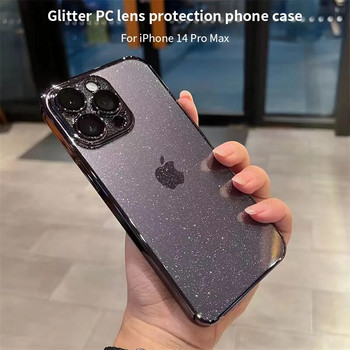 Πολυτελής ηλεκτρολυμένη θήκη τηλεφώνου Glitter για IPhone 11 15 12 13 14 Pro Max Pro Max Protective Shell Διαφανές διαφανές κάλυμμα αντικραδασμικό