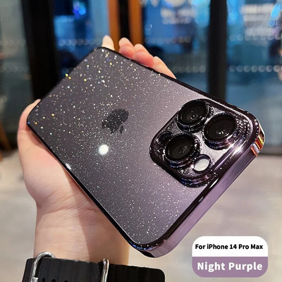 Luksuslik elektroonikaga kaetud sädelev telefoniümbris iPhone`i 11 15 12 13 14 Pro Max kaitsekesta jaoks, läbipaistev põrutuskindel kate